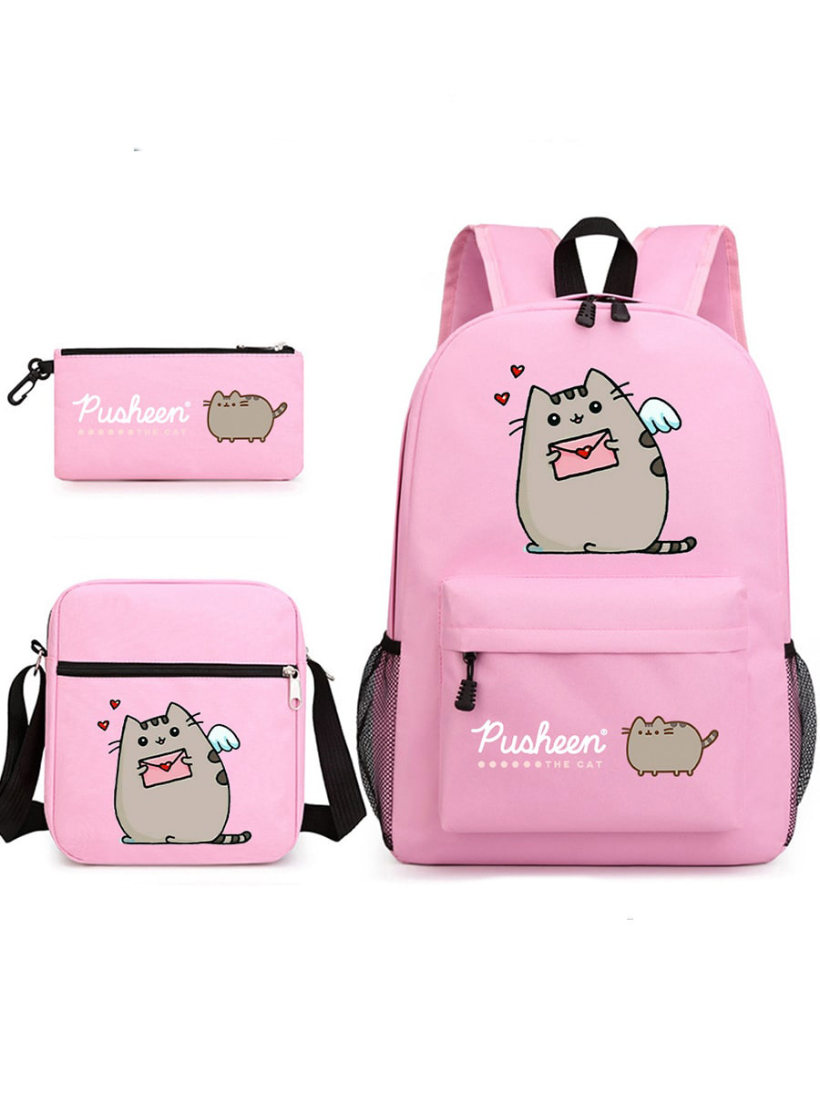 Рюкзак сумка пенал 3 в 1 кот Пушин Pusheen розовый 2499₽