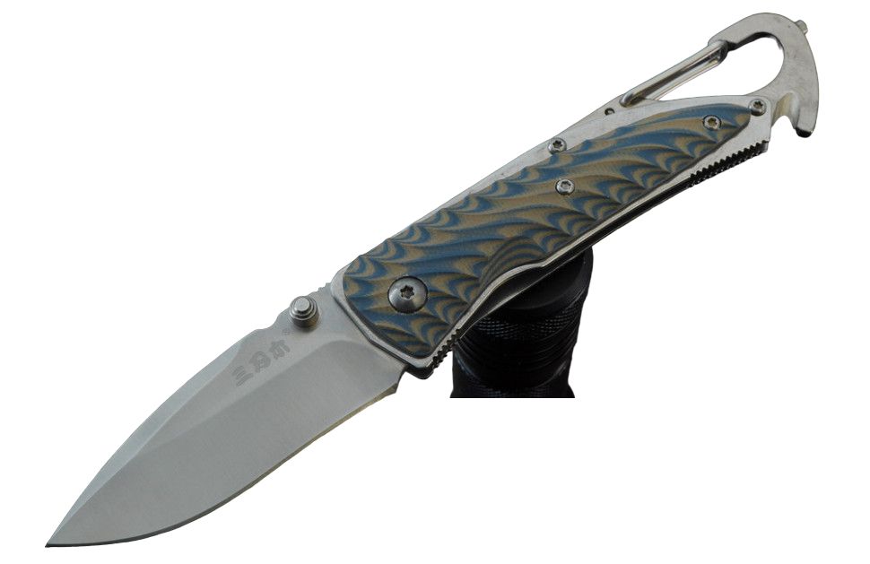 фото Складной нож-карабин sanrenmu 7053luc-gkv со стеклобоем и стропорезом