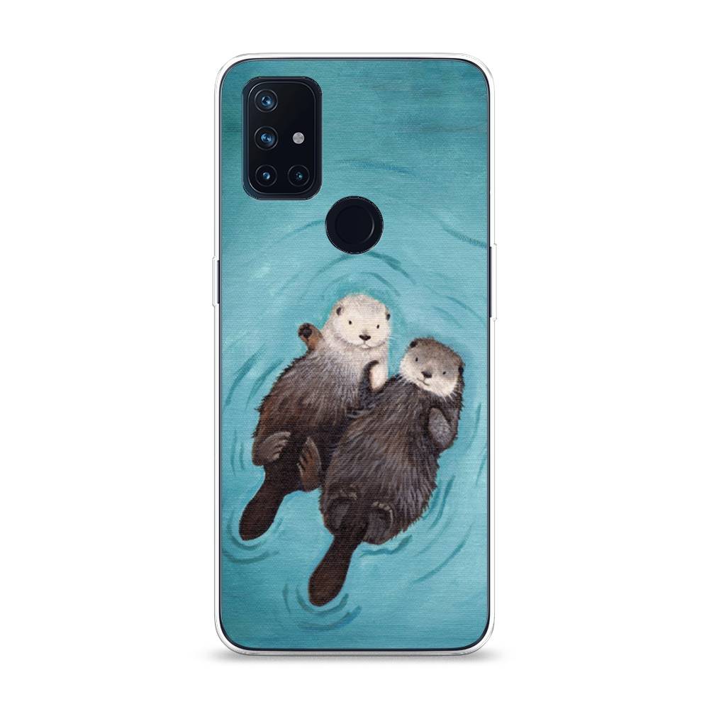

Чехол Awog на OnePlus Nord N10 / ВанПлас Nord N10 "Парочка бобров", Голубой, 152350-10