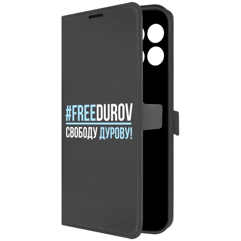 

Чехол-книжка Krutoff Eco Book для Honor X8 5G Свободу Дурову! (черный)
