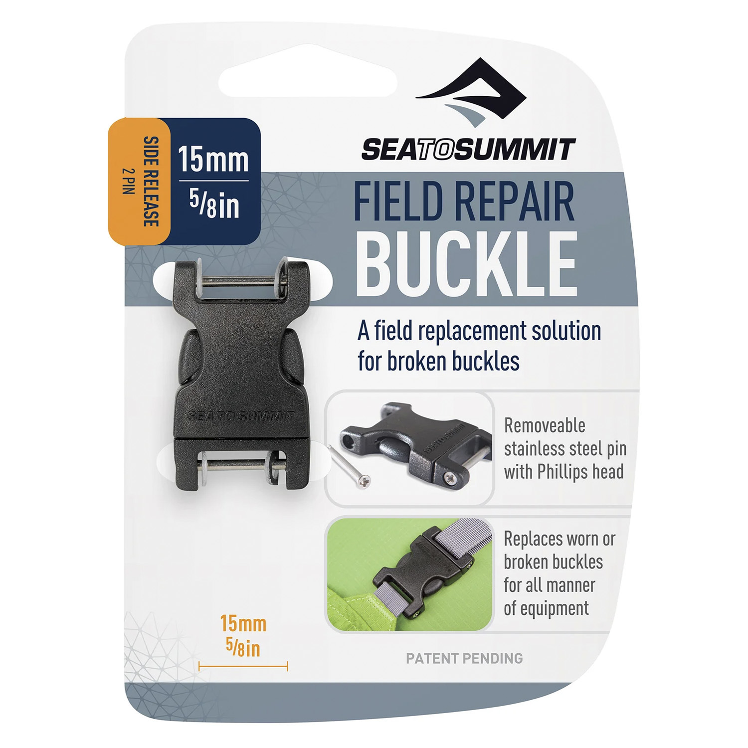 Пряжка Sea To Summit Field Repair Buckle 15Mm Side Release 2 Pin Black (Б/Р) 2024