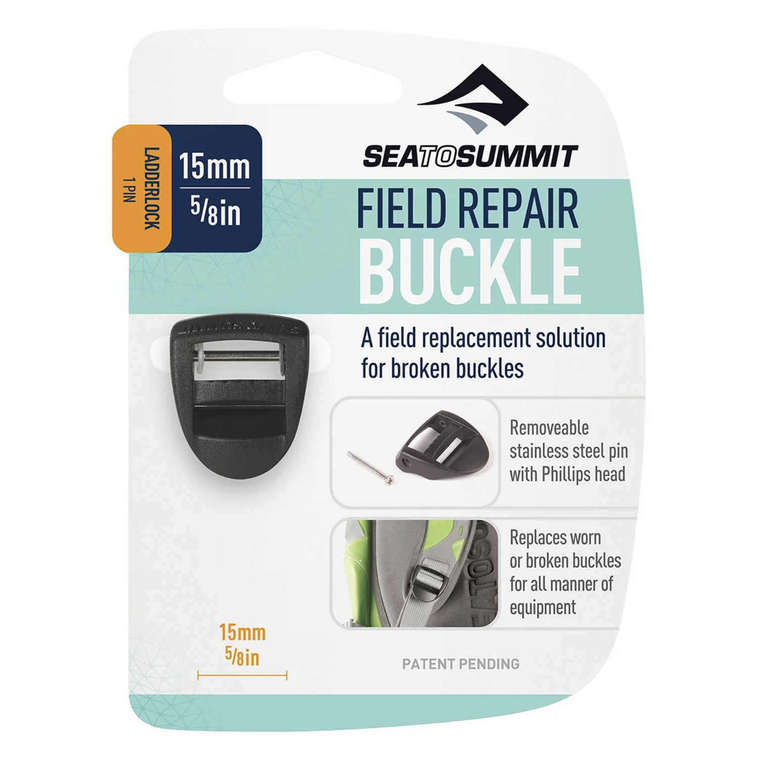 Пряжка Sea To Summit Field Repair Buckle 15Mm Ladderlock 1 Pin Black (Б/Р) 2024