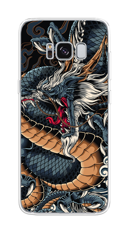 

Чехол на Samsung Galaxy S8 "Japanese Dragon", Коричневый;черный;синий, 24750-1