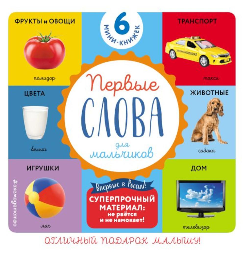 

Первые слова для для мальчиков (комплект из 6 супер-прочных мини-книжек )