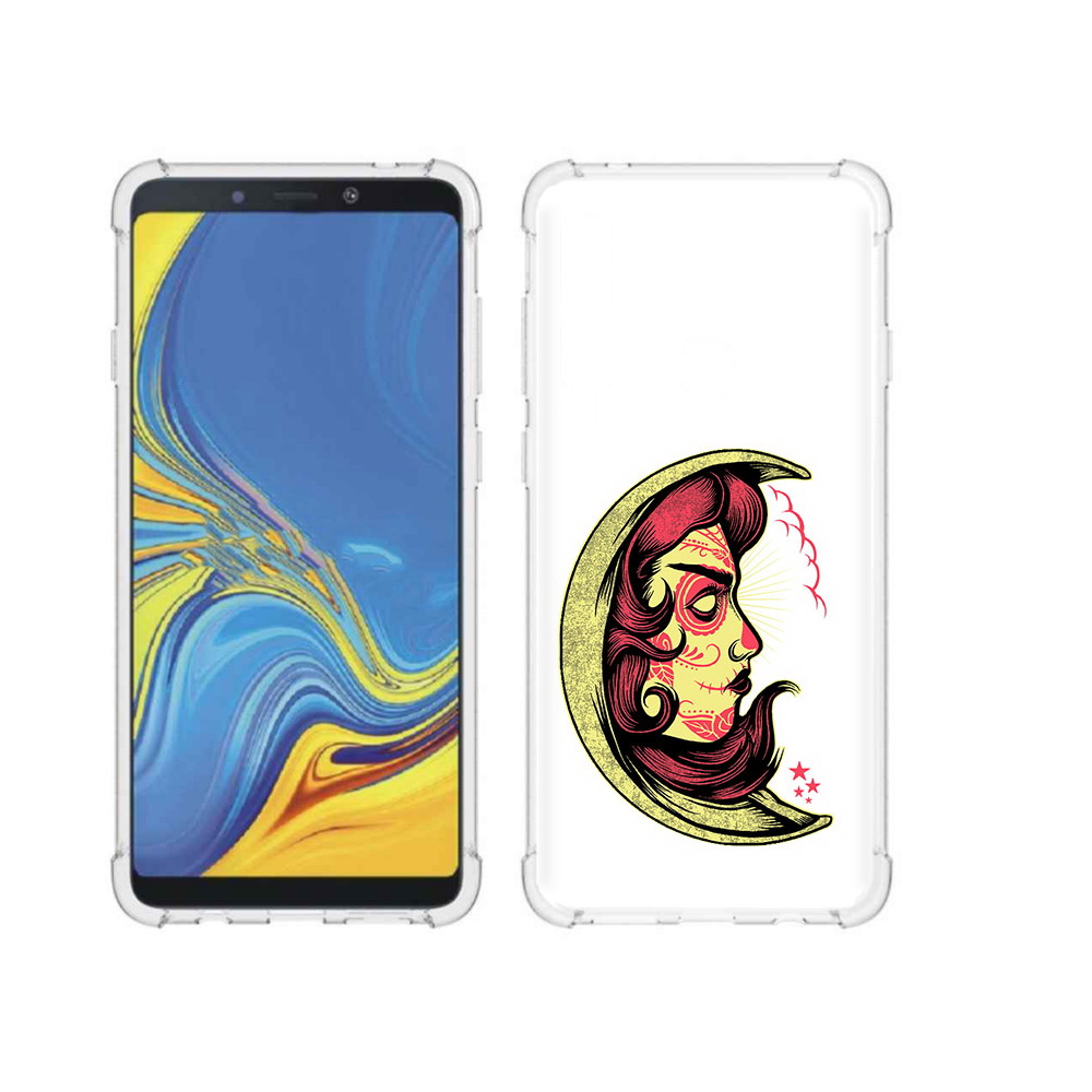 

Чехол MyPads Tocco для Samsung Galaxy A9 желтый полумесяц с лицом девушки, Прозрачный, Tocco