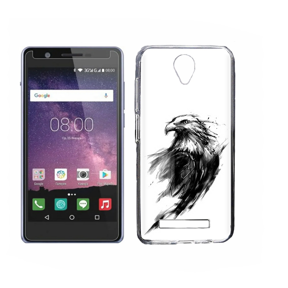 

Чехол MyPads Tocco для Philips S318 чб птица, Прозрачный, Tocco