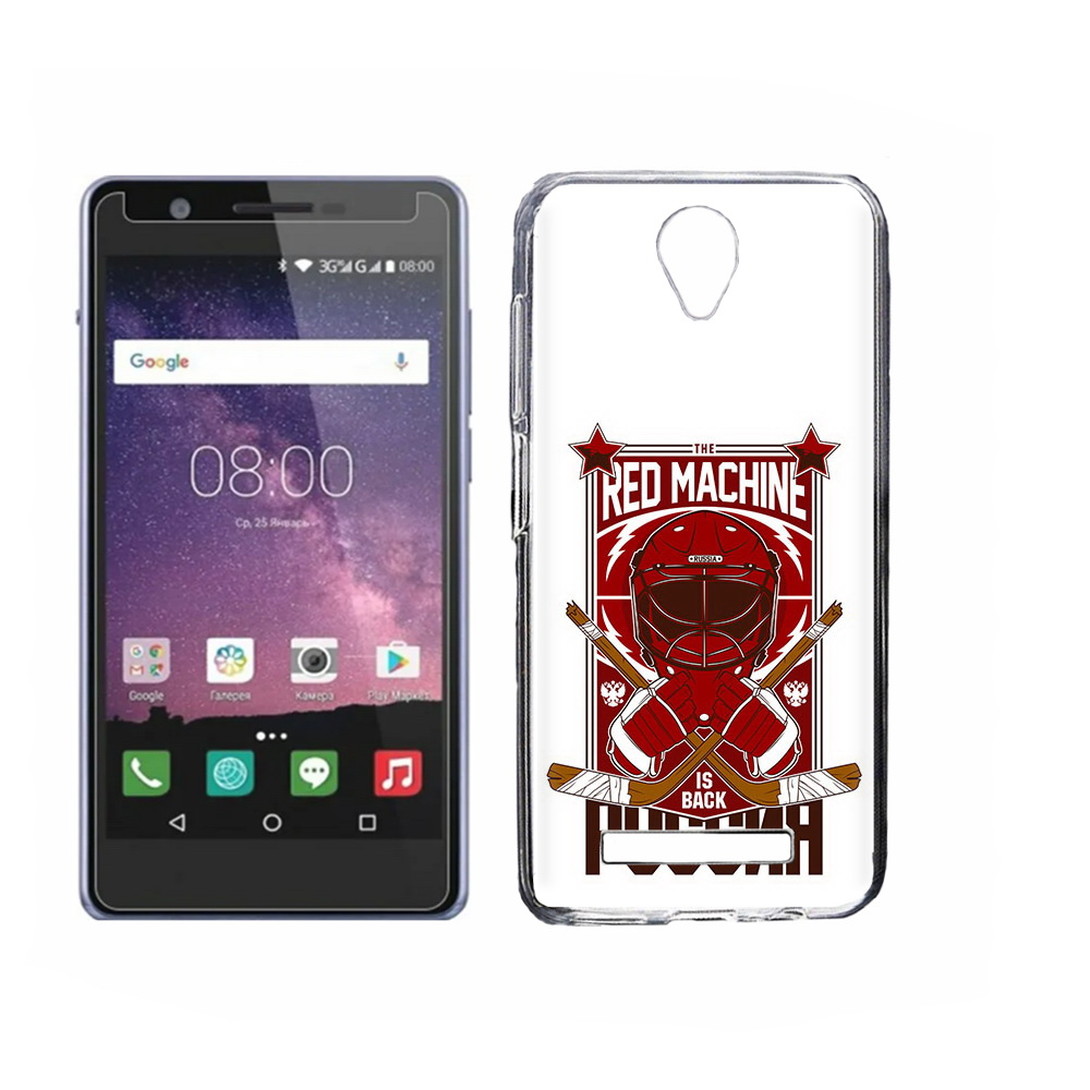 

Чехол MyPads Tocco для Philips S318 хоккей россия, Прозрачный, Tocco