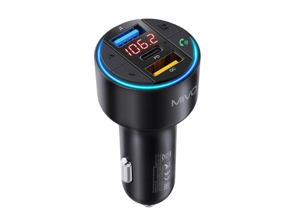 FM-трансмиттер с Bluetooth Mivo MF-08 48 Вт 1333₽