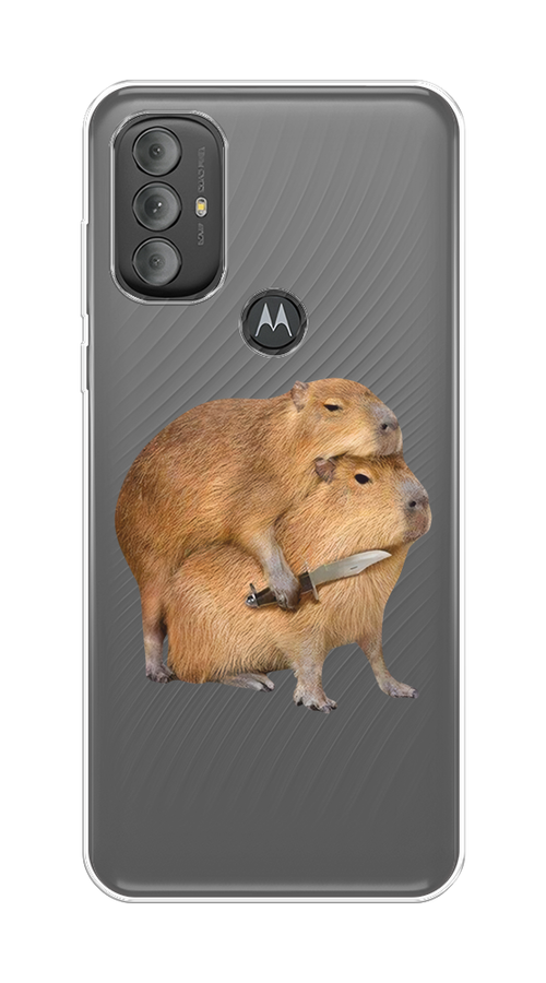 

Чехол на Motorola Moto G Power 2022 "Капибара с ножом", Бежевый, 242850-1