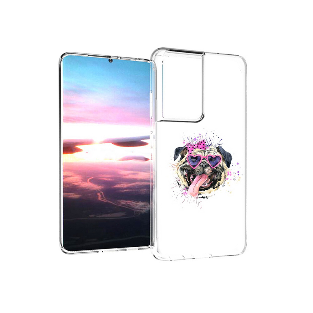 

Чехол MyPads Tocco для Samsung Galaxy S21 Ultra Веселая собака (PT157307.497.43), Прозрачный, Tocco