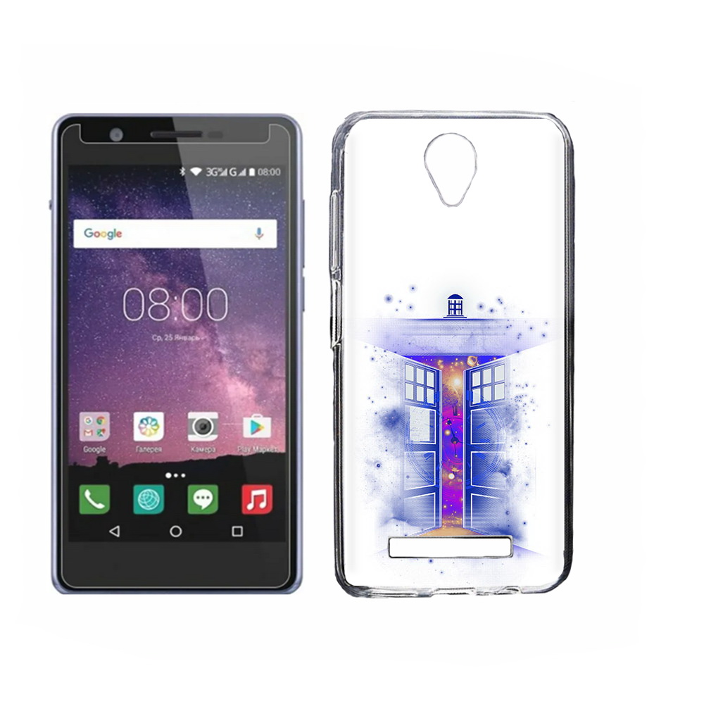 

Чехол MyPads Tocco для Philips S318 фиолетовый уголок абстракция, Прозрачный, Tocco