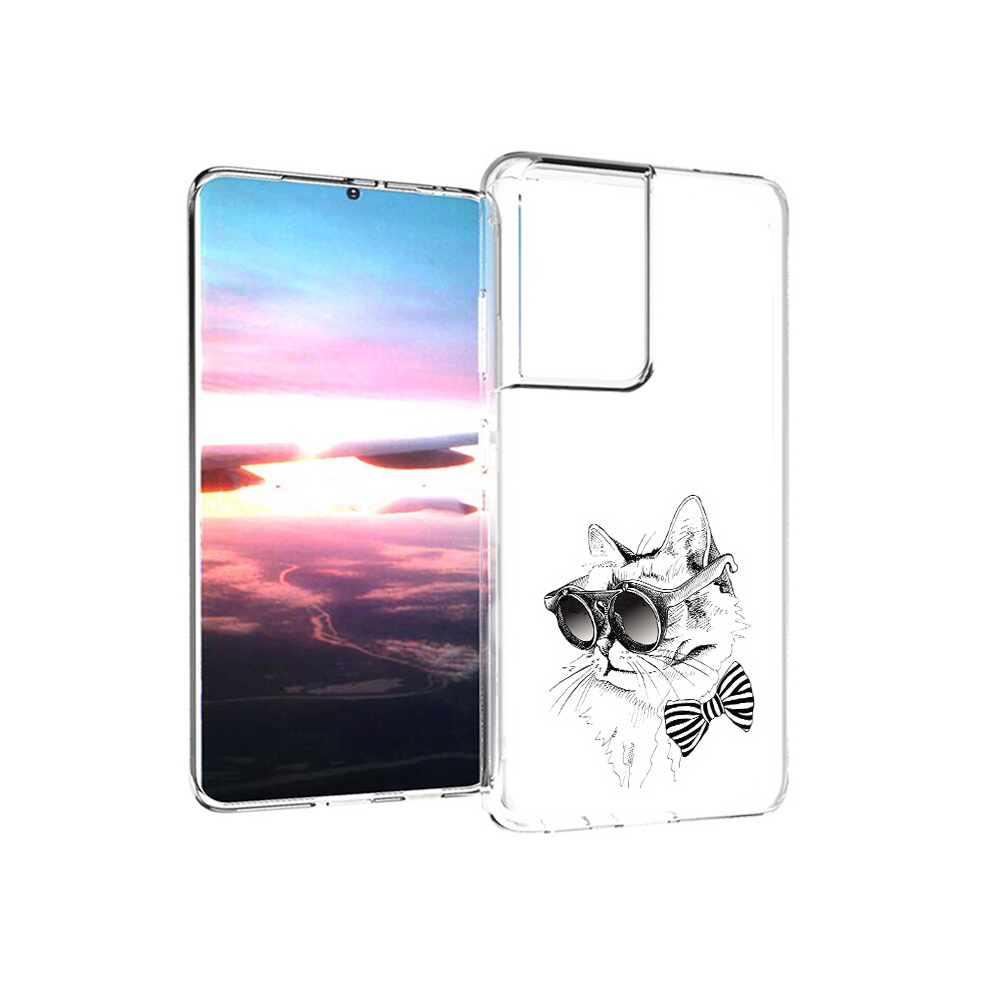 Чехол MyPads Tocco для Samsung Galaxy S21 Ultra крутая кошка в очках (PT157307.497.421)