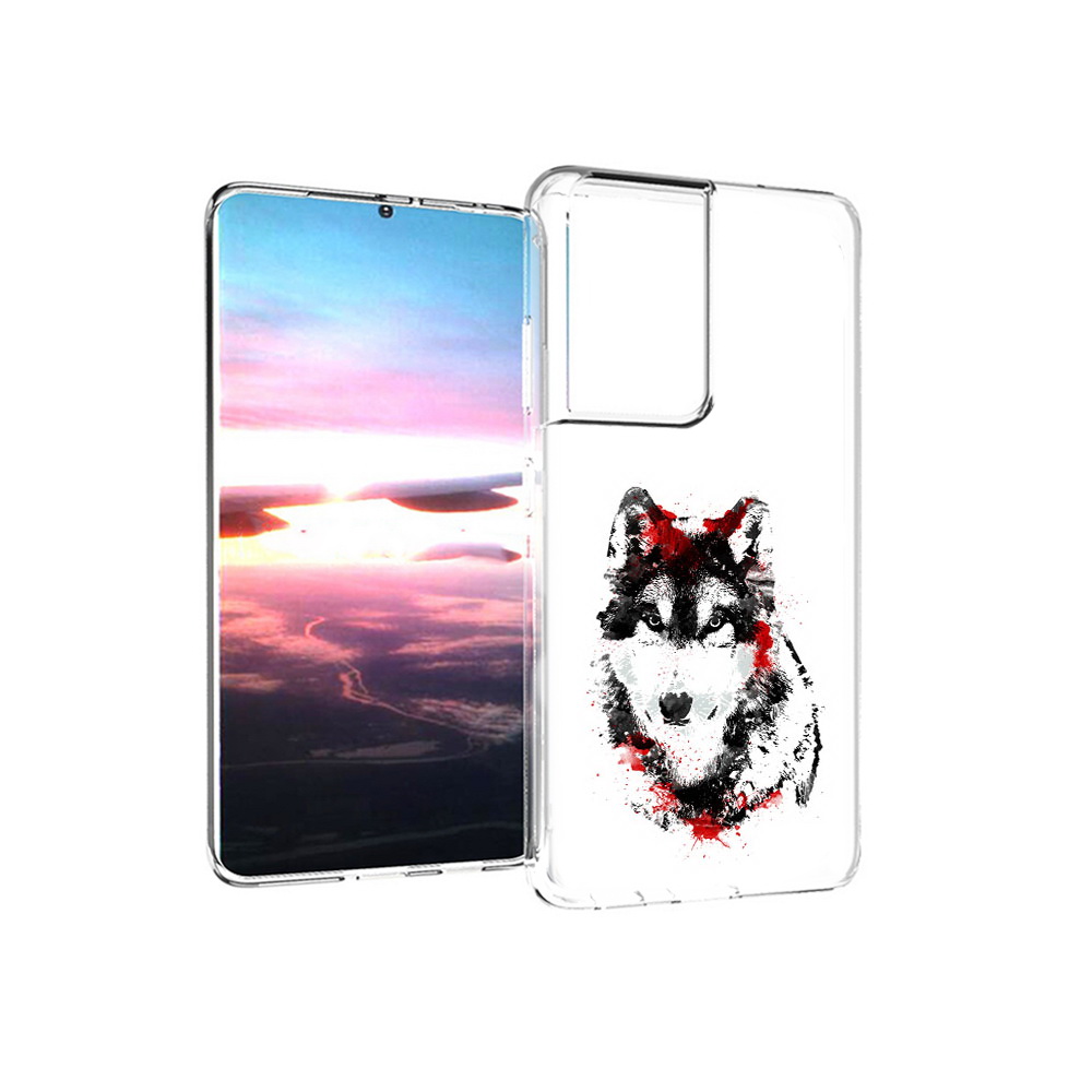 

Чехол MyPads Tocco для Samsung Galaxy S21 Ultra кровавый волк (PT157307.497.416), Прозрачный, Tocco