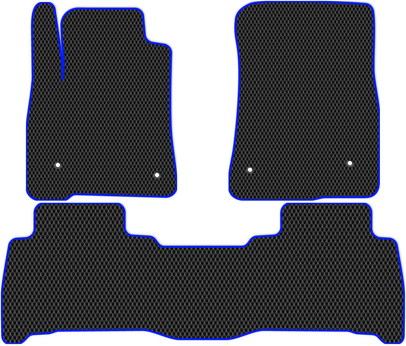 

Коврики ЭВА в салон для Toyota Land Cruiser 11 (200) 2007 - 2012, 3 шт. черный, синий кант, 4821-S3YL-H