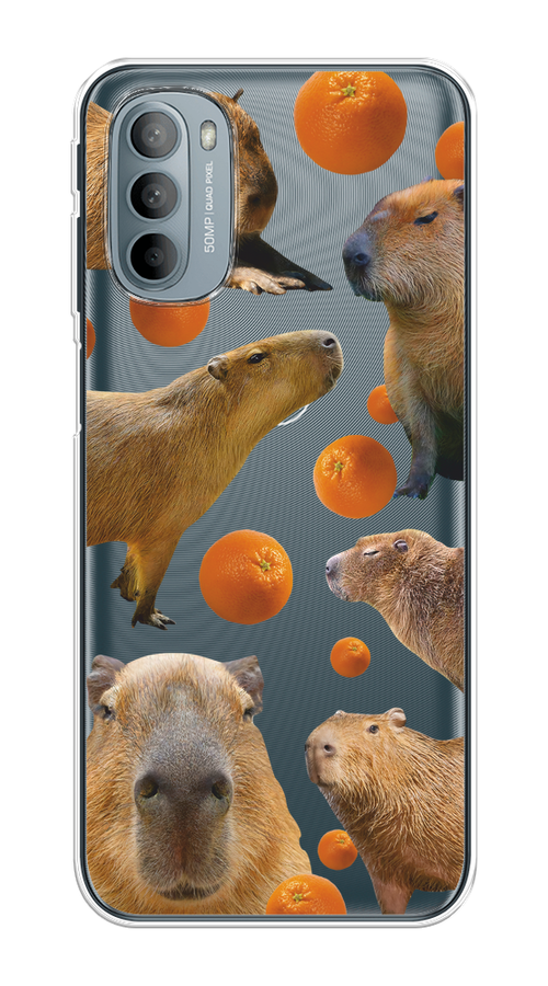 

Чехол на Motorola Moto G31/G41 "Капибара и апельсины", Бежевый;оранжевый, 241850-1