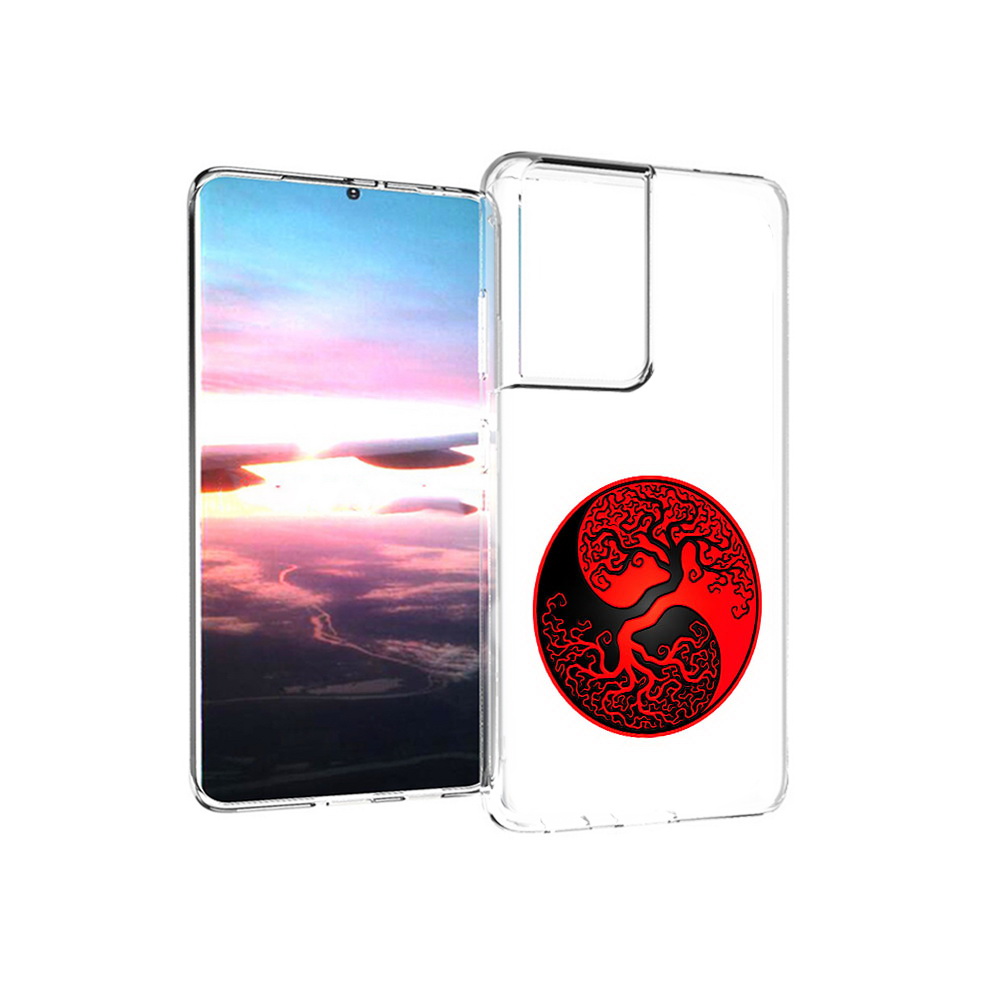 

Чехол MyPads Tocco для Samsung Galaxy S21 Ultra инь янь дерево (PT157307.497.379), Прозрачный, Tocco