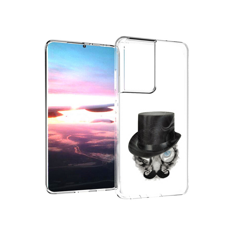 

Чехол MyPads Tocco для Samsung Galaxy S21 Ultra интелегентный кот (PT157307.497.378), Прозрачный, Tocco