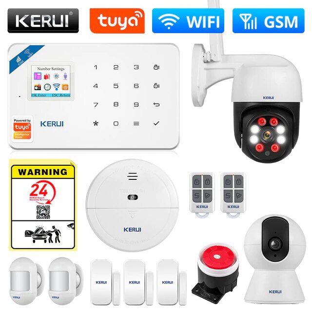 

Охранная сигнализация Kerui Tuya W181 (набор 4), Wi-Fi GSM, управление с телефона