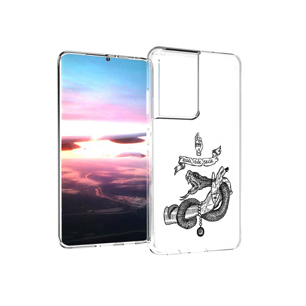 

Чехол MyPads Tocco для Samsung Galaxy S21 Ultra змея на руке рисунок (PT157307.497.366), Прозрачный, Tocco