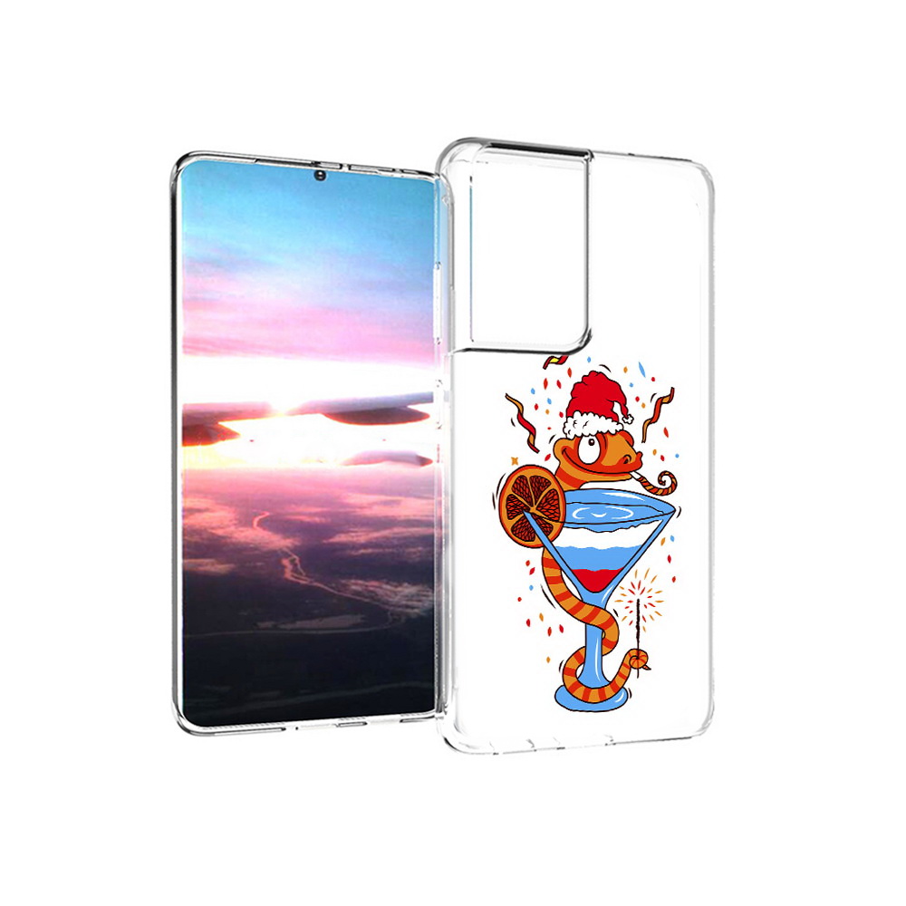 

Чехол MyPads Tocco для Samsung Galaxy S21 Ultra змейка (PT157307.497.364), Прозрачный, Tocco