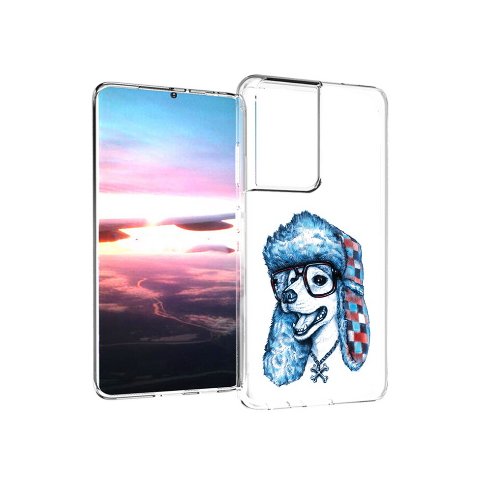 

Чехол MyPads Tocco для Samsung Galaxy S21 Ultra зимний пес (PT157307.497.362), Прозрачный, Tocco