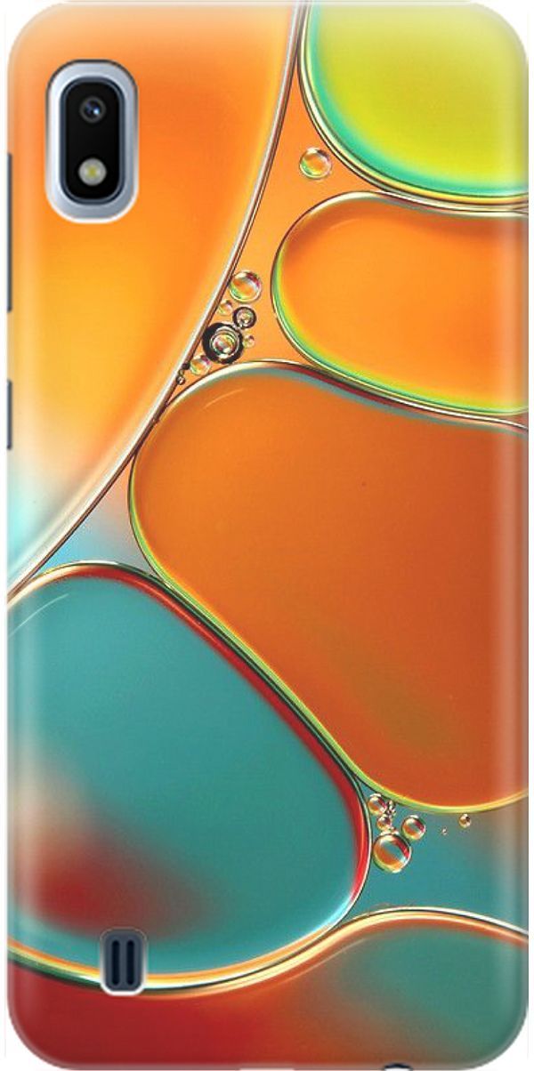 

Силиконовый чехол на Samsung Galaxy A10 "Разноцветные пузырьки", Голубой;оранжевый, 1528
