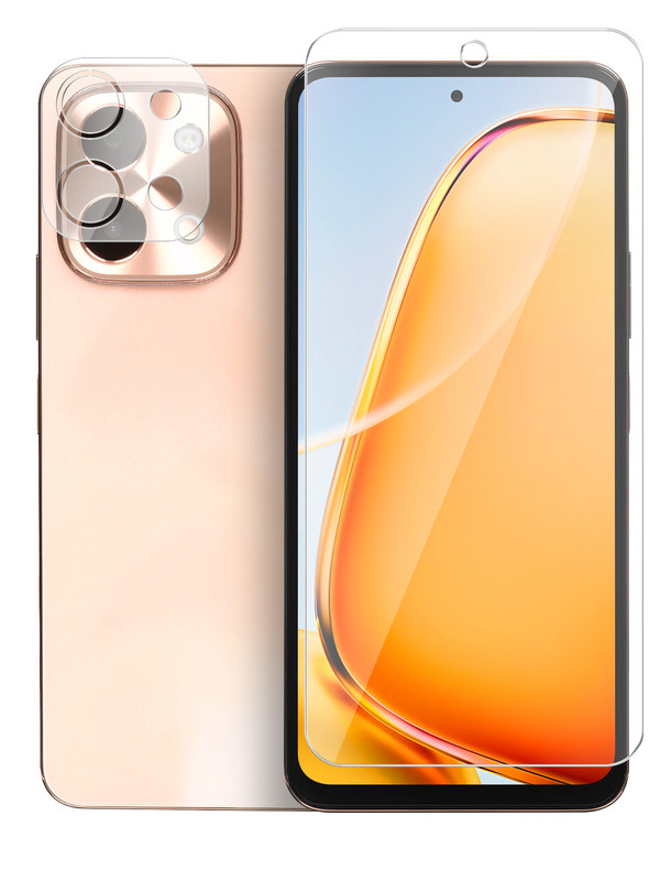 

Защитное стекло Brozo на экран и камеру Vivo Y28 4G гибридное прозрачное, Vivo Y28 4G