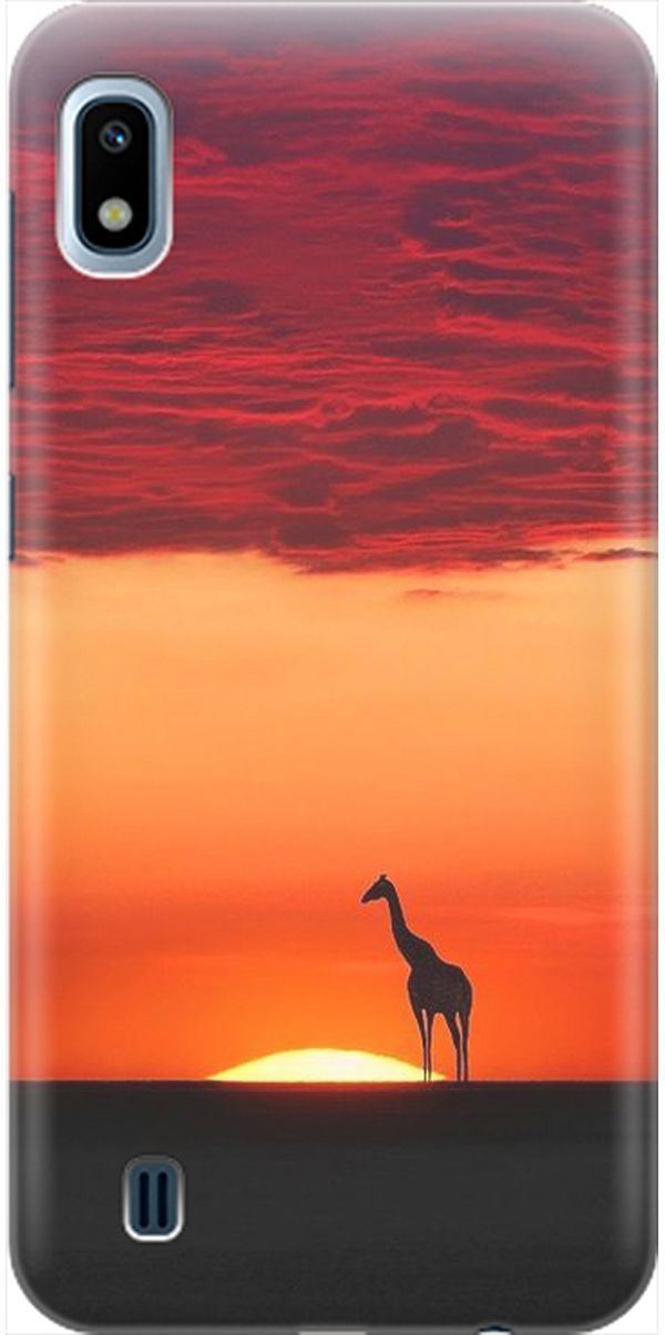 

Силиконовый чехол на Samsung Galaxy A10 "Закатный жираф", Оранжевый;розовый, 1964