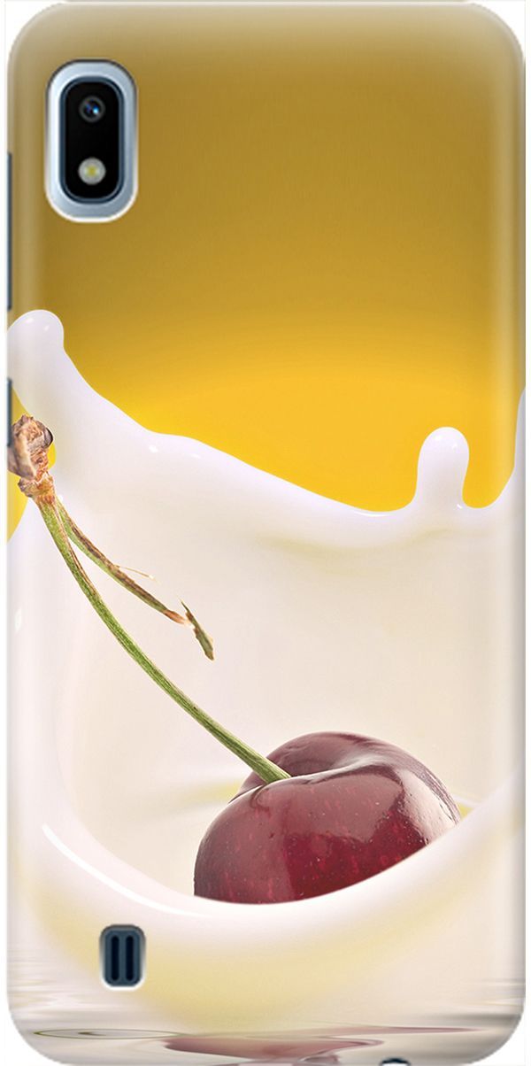 

Силиконовый чехол на Samsung Galaxy A10 "Ягода в молоке", Белый;желтый, 1964