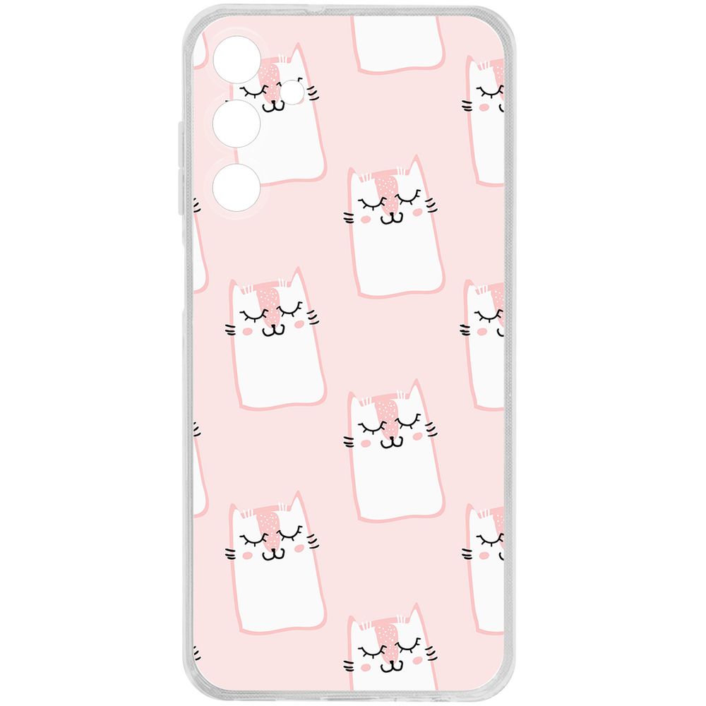 

Чехол-накладка Krutoff Clear Case Котики паттерн для Samsung Galaxy M15, Прозрачный