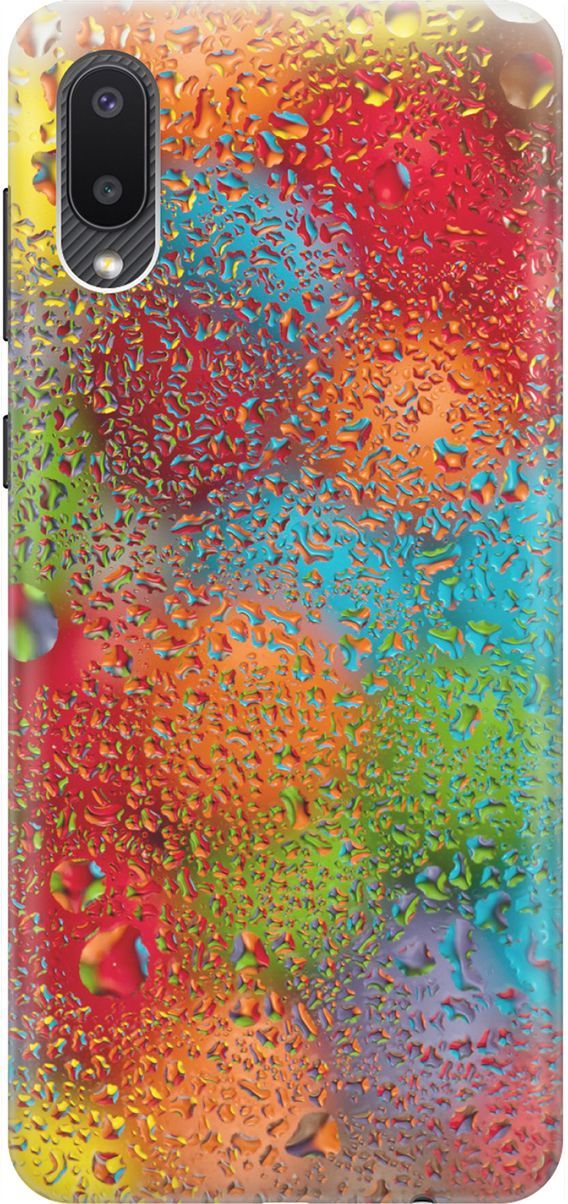 

Чехол на Samsung Galaxy A02 "Капли и разноцветные шары", Голубой;зеленый, 1526