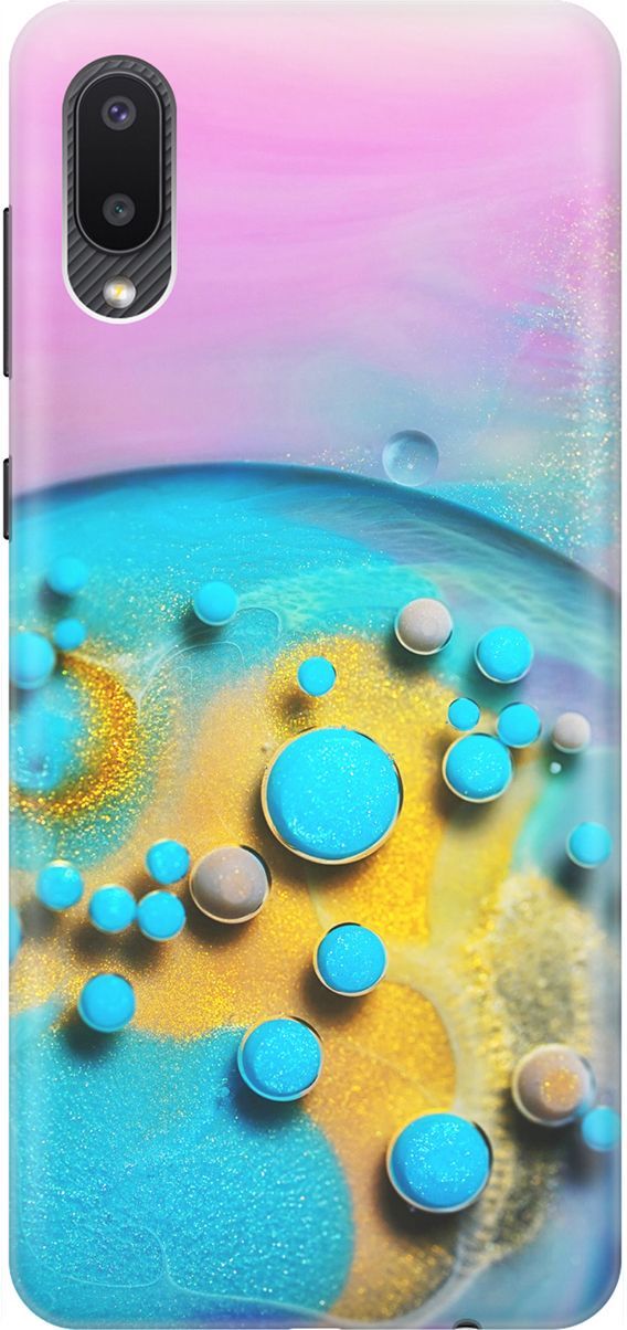 

Силиконовый чехол на Samsung Galaxy A02 "Цветные капли", Голубой;оранжевый, 1526