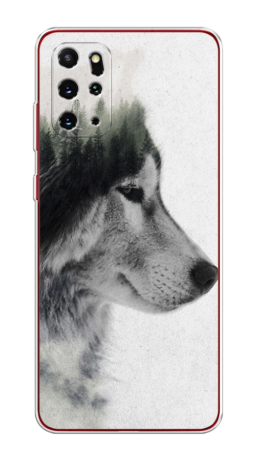 

Чехол на Samsung Galaxy S20 Plus "Волк лес", Серый;белый, 29350-1