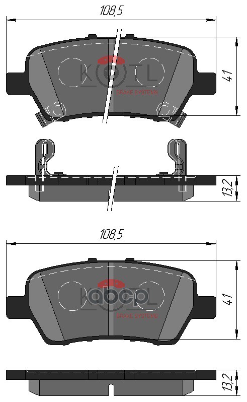 

Колодки тормозные задние Honda Crossroad/Stream 01>10 KOTL 7697KT
