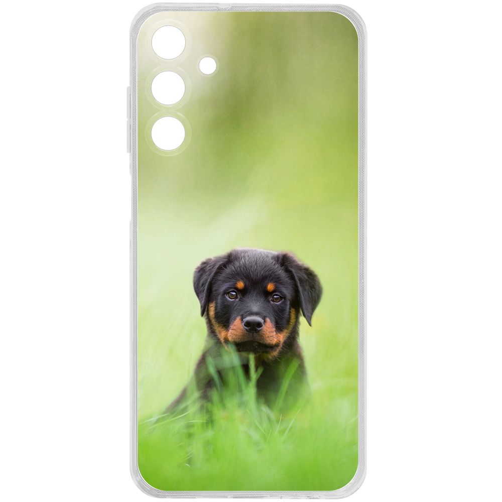 

Чехол-накладка Krutoff Clear Case Щенок ротвейлера для Samsung Galaxy M15, Прозрачный