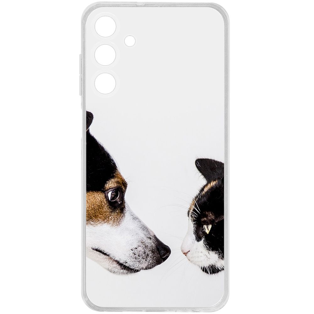 

Чехол-накладка Krutoff Clear Case Собаки против кошек для Samsung Galaxy M15, Прозрачный