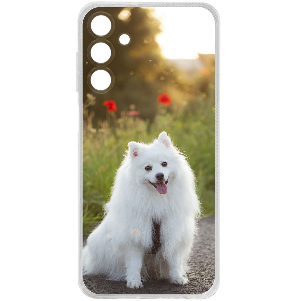 

Чехол-накладка Krutoff Clear Case Белый шпиц для Samsung Galaxy M15, Прозрачный