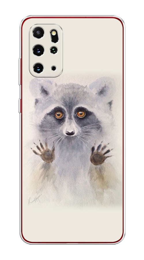 

Чехол на Samsung Galaxy S20 Plus "Енот за стеклом", Бежевый;серый, 29350-4