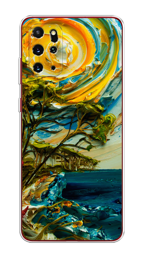 

Чехол на Samsung Galaxy S20 Plus "Солнце живопись", Желтый;синий, 29350-4