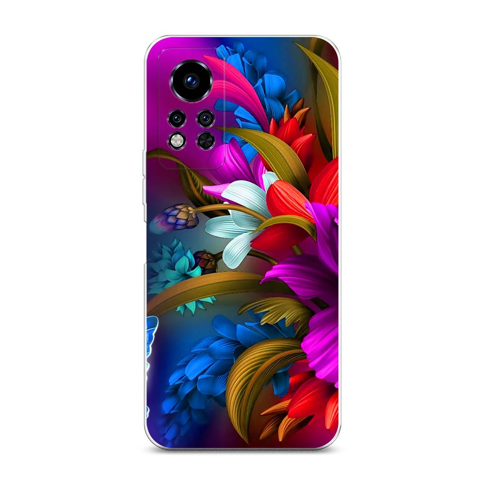 

Чехол на Infinix Note 12i 2022 "Фантастические цветы", Фиолетовый;красный;синий, 3102750-2