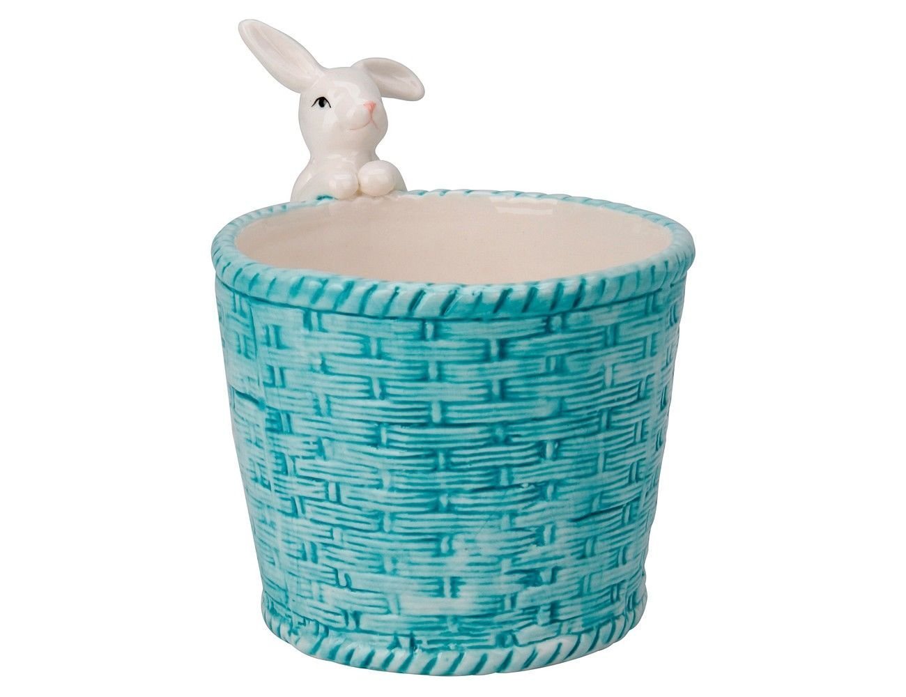 Цветочное кашпо Koopman International Кролик-цветовод 52980080-1 1,7 л голубой 1 шт.