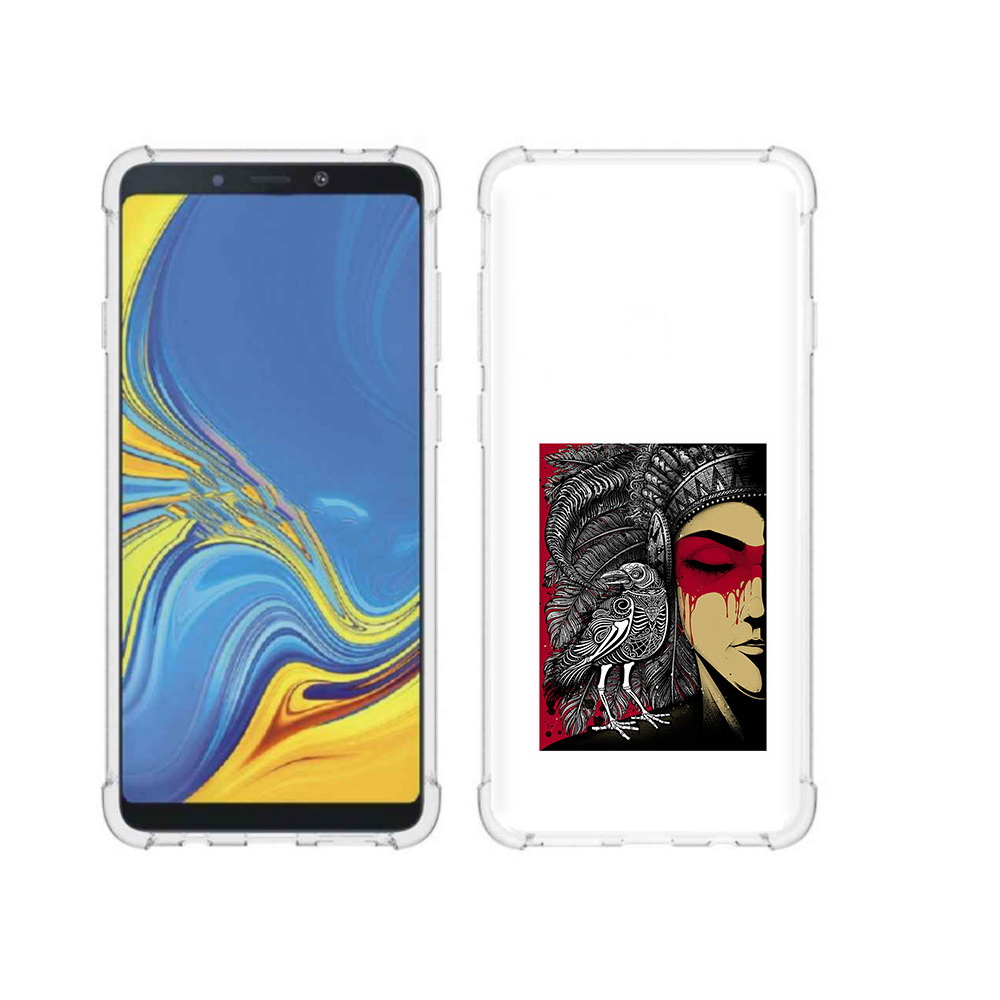 

Чехол MyPads Tocco для Samsung Galaxy A9 девушка с вороном в абстракции (PT118683.560.311), Прозрачный, Tocco