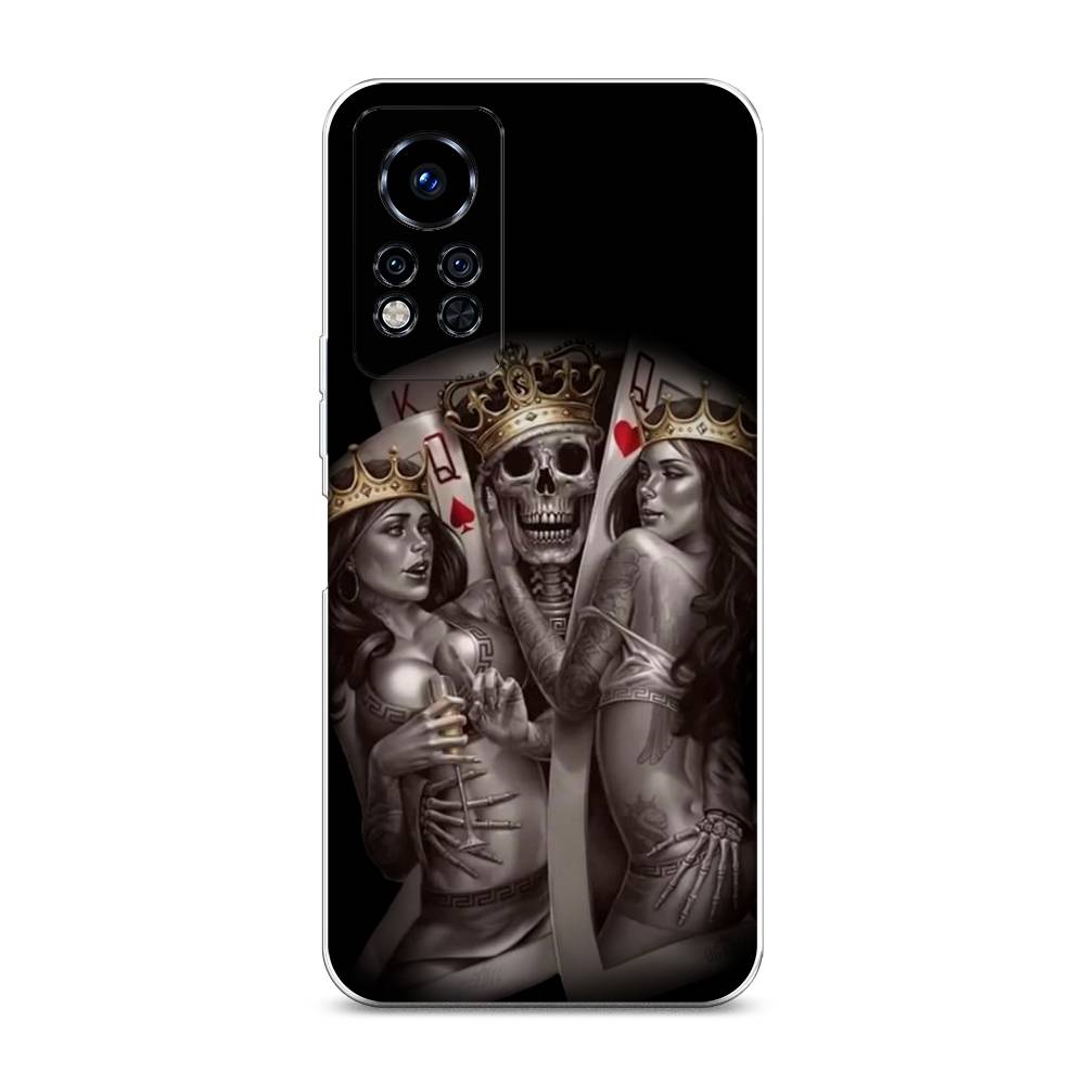 

Чехол на Infinix Note 12i 2022 "Карты король и королевы", Серый;желтый, 3102750-6