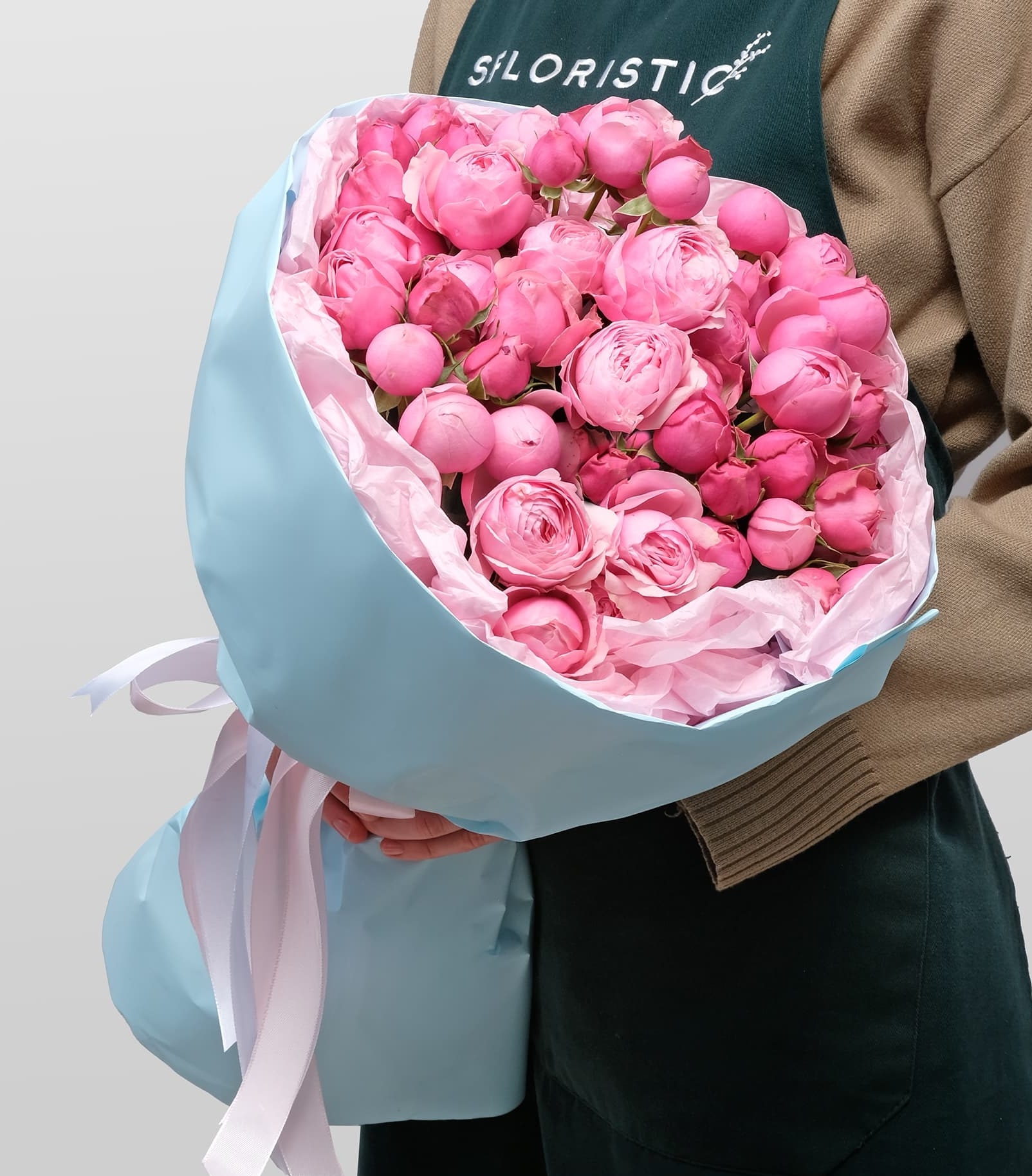 

Букет Studio Floristic из пионовидной розы 11 шт 50 см Николь розовый
