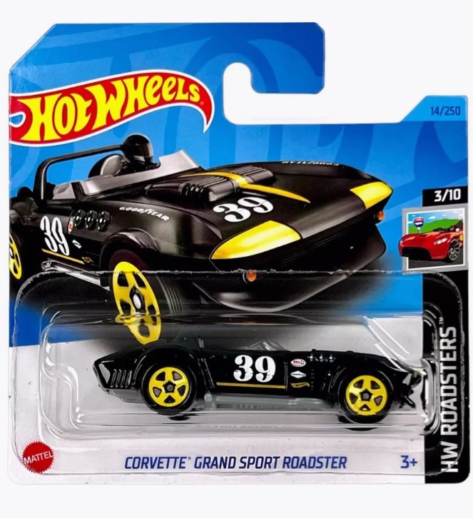 Машинка базовой коллекции Hot Wheels CORVETTE GRAND SPORT ROADSTER черная 5785/HKH38