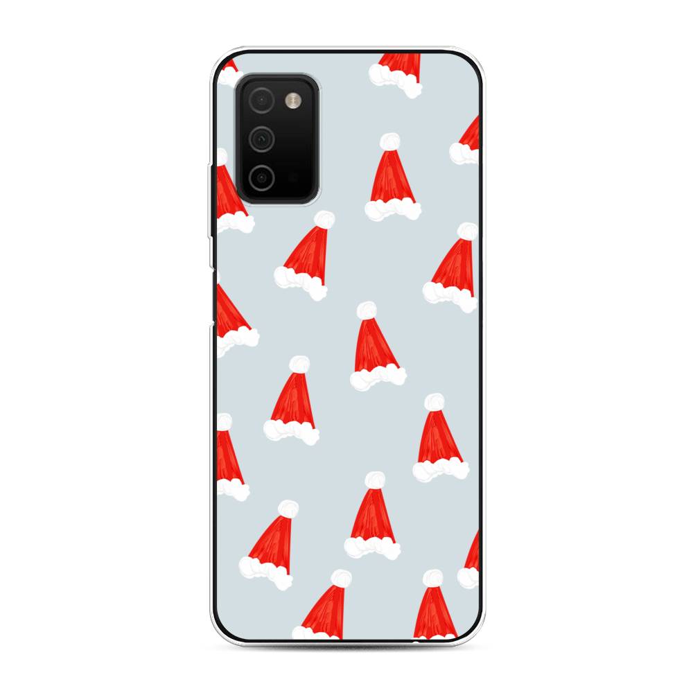 

Чехол на Samsung Galaxy A03s "Новогодние шапочки", Белый;красный;серый, 2103250-5