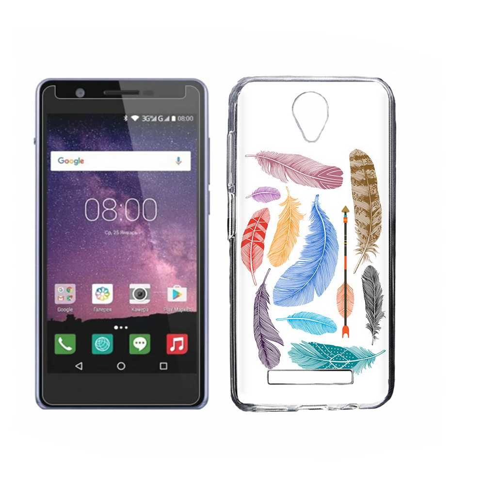 

Чехол MyPads Tocco для Philips S318 разноцветные перья, Прозрачный, Tocco