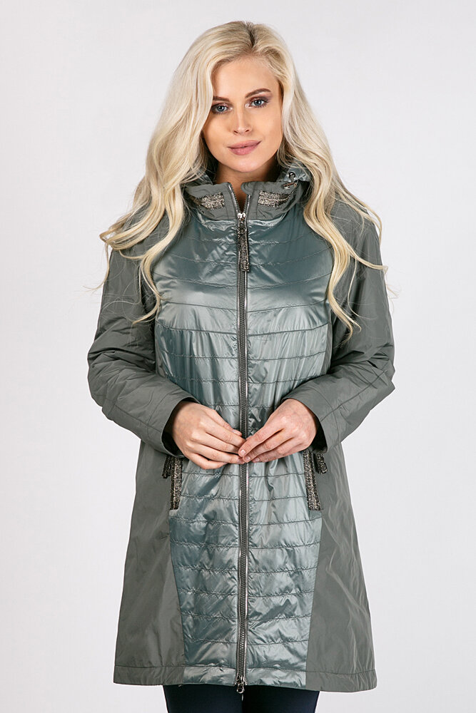 фото Утепленное пальто женское westfalika jd19-350-b144d-1 зеленое 50 ru