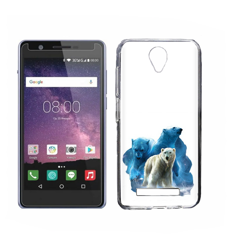 

Чехол MyPads Tocco для Philips S318 полярный медведь, Прозрачный, Tocco