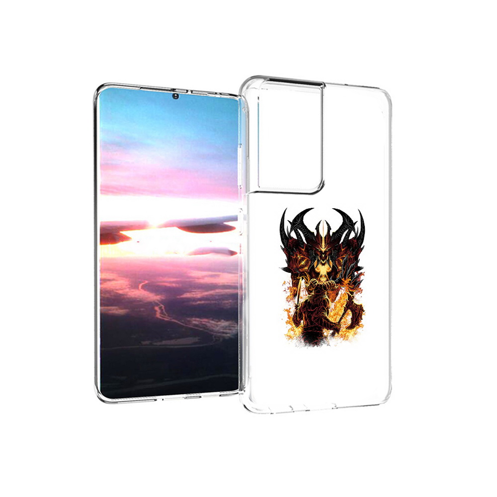 

Чехол MyPads Tocco для Samsung Galaxy S21 Ultra демон shadow fiend (PT157307.497.318), Прозрачный, Tocco
